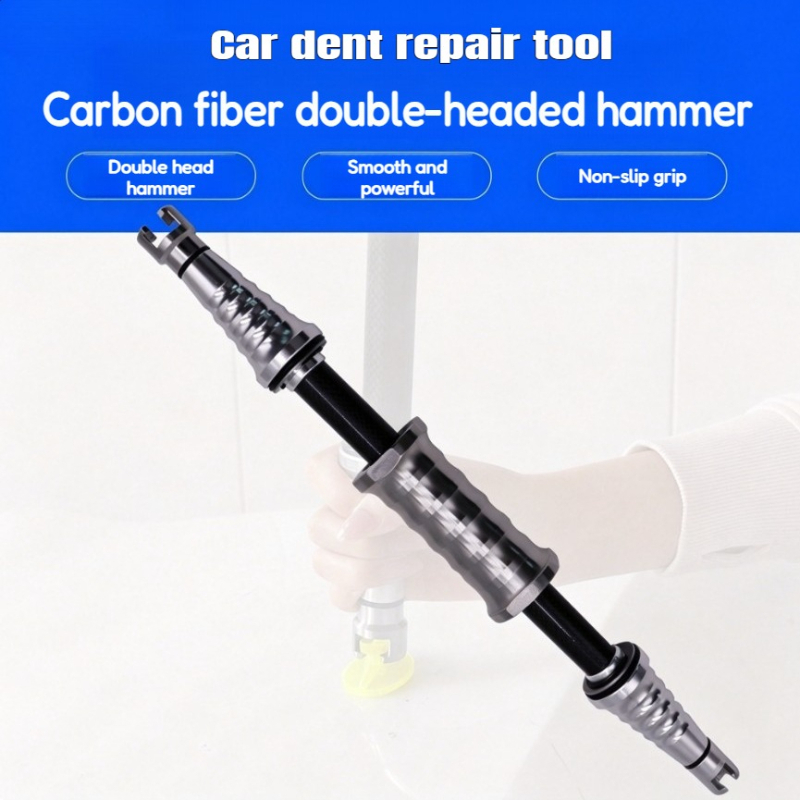 Divot Repair Tool - Koolstofvezel PDR schuifhamer met dubbele kop,
